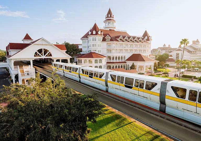 Train arriving at the Grand Floridian 