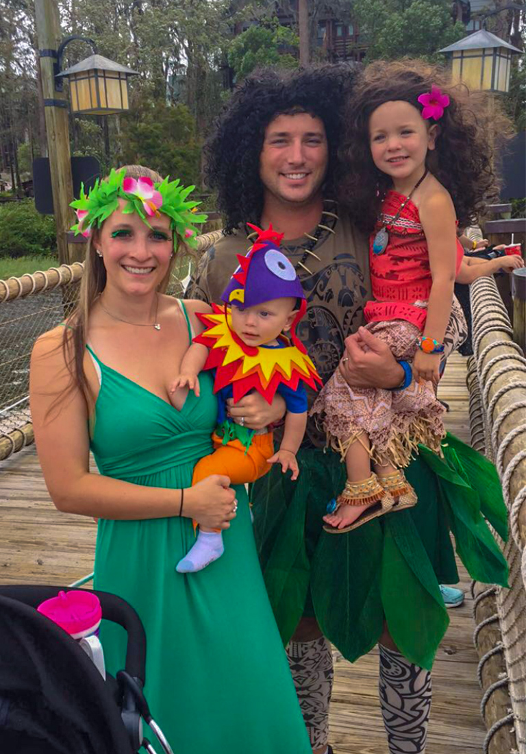 Kinsey and family at Mickey's Not So Scary Halloween Party