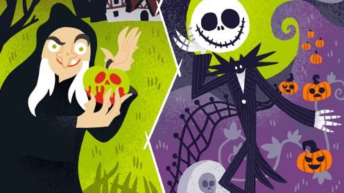 Snow White Witch and Jack Skelington