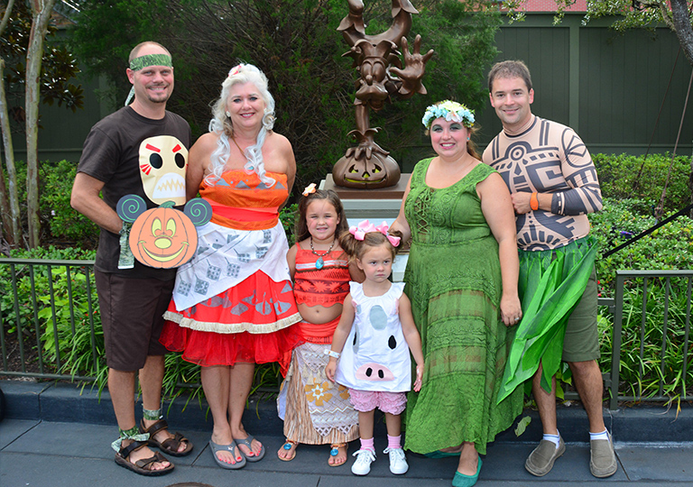 Sandy and family at Mickey's Not So Scary Halloween Party 