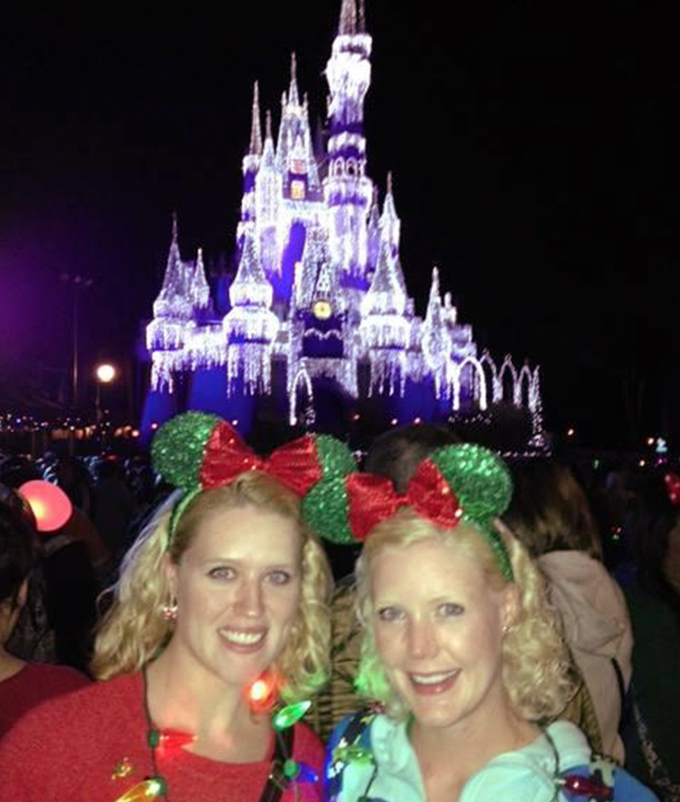 Mother Daughter in front of Disney castle