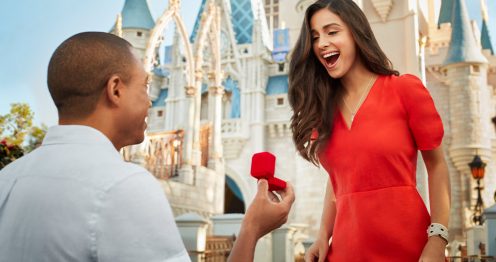 couple engagement at Disney Parks