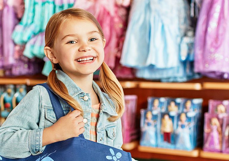 Girl shopping at disney