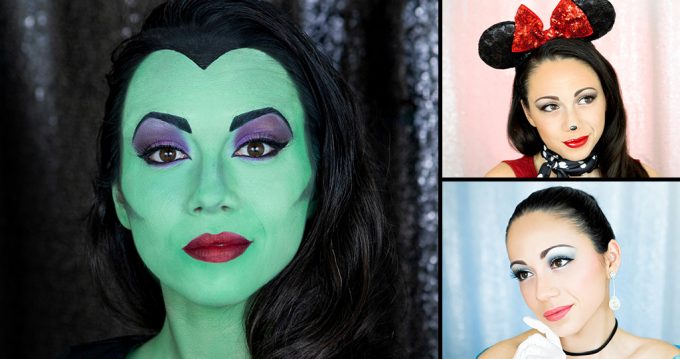 Maleficent, Minnie Mouse and Cinderella Makeups