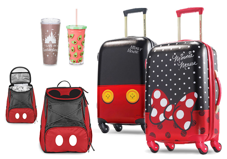 Disney tumbers backpack cooler and suitcases