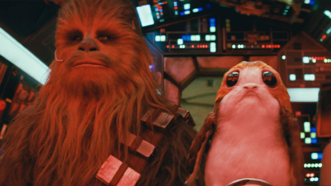 Chewbacca and a Porg