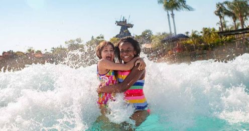 Two friends at Typhoon Lagoon