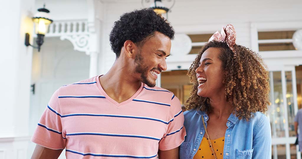 Couple smiling at each other