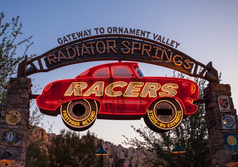 Radiator Springs at night