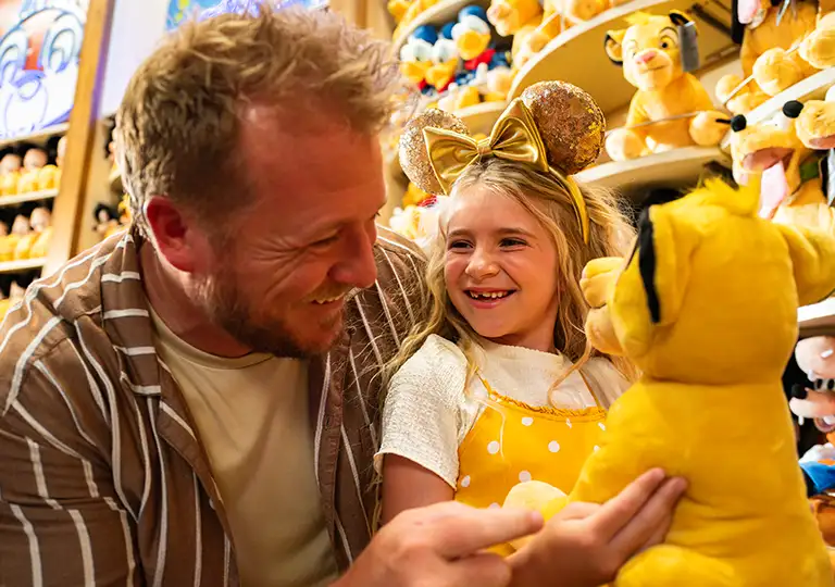 Father and daughter shopping