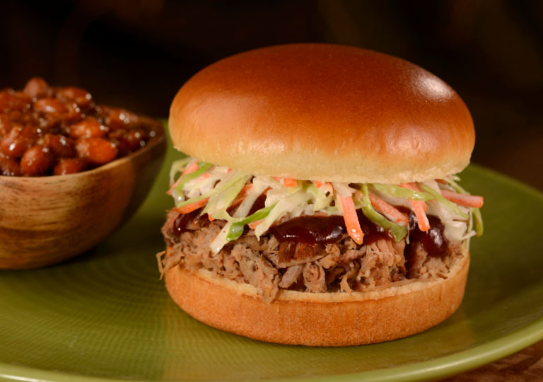 Pulled pork with baked beans