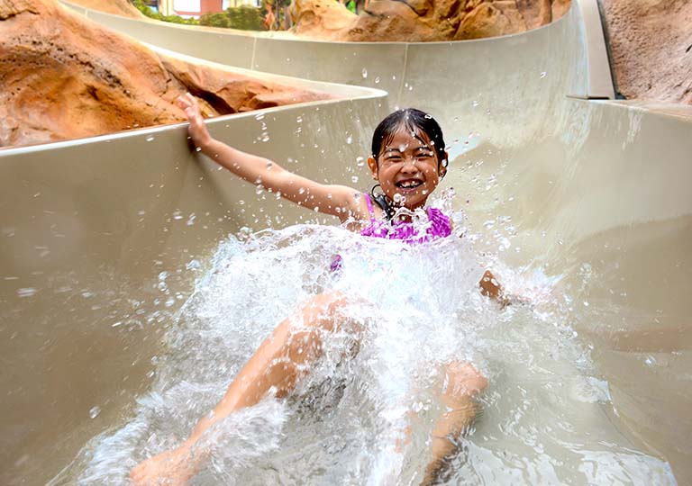 Girl sliding