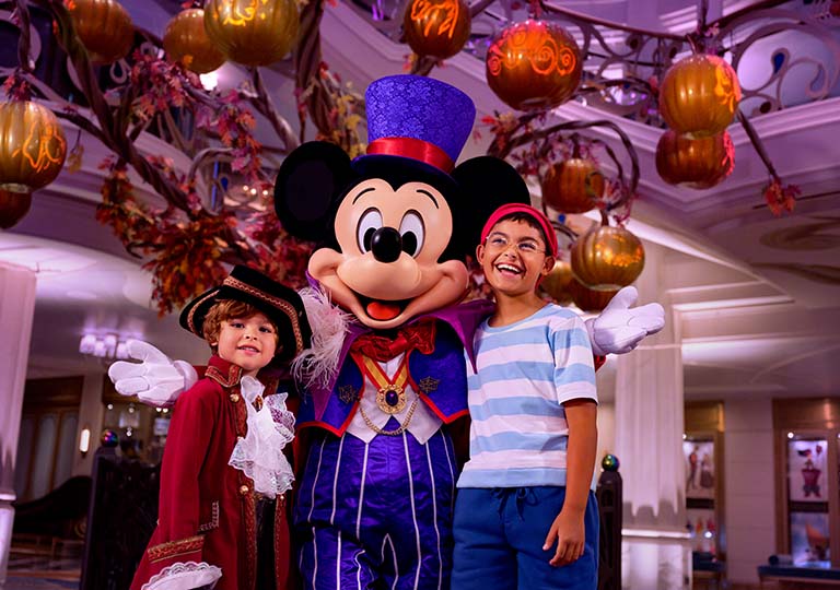 Mickey and kids group photo