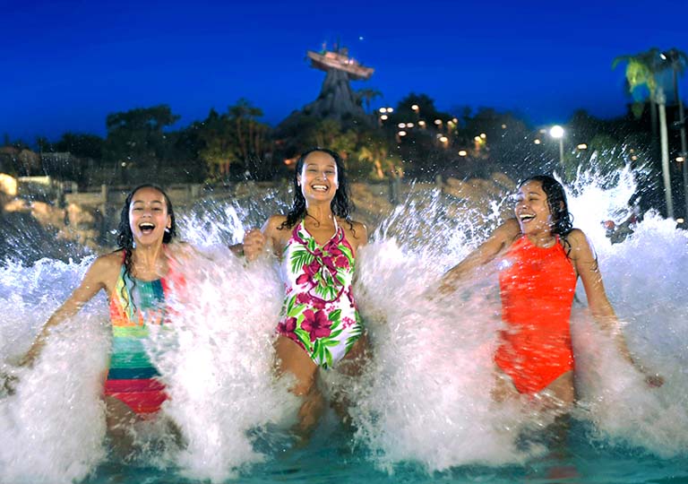 Women at Disney H2O Glow After Hours