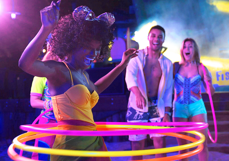 Woman hula hooping 