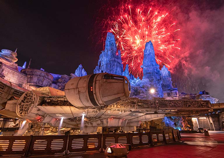 Fireworks above Disneyland® Park