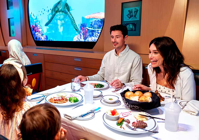 guests eating