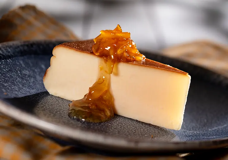 Basque Cheesecake with Orange Sauce from Spain