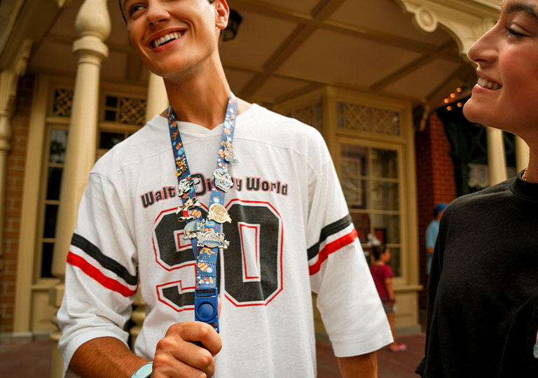 lanyard with Disney Pins 