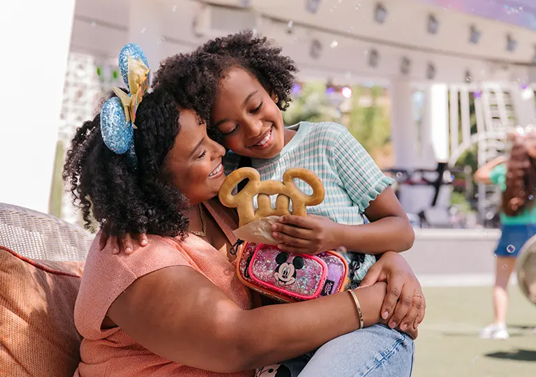 Mother and Daughter with pretzel