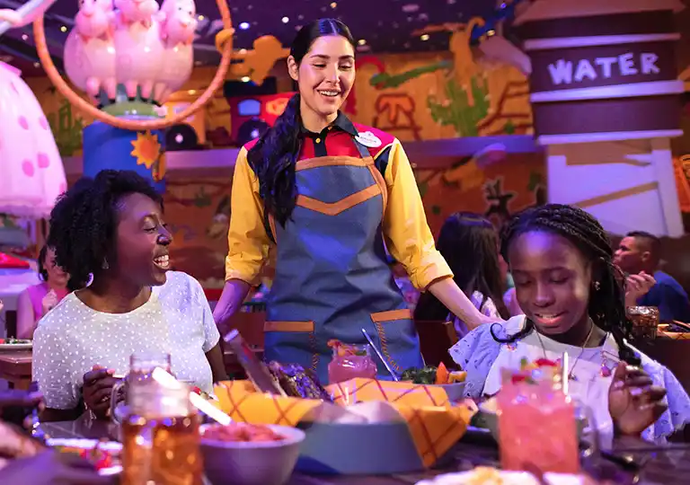 Family enjoying dinner