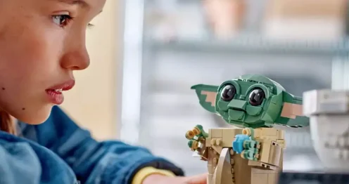 Child playing with LEGO