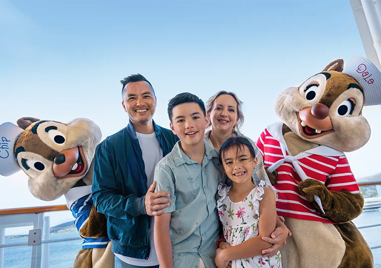 Guests taking photos on cruise deck
