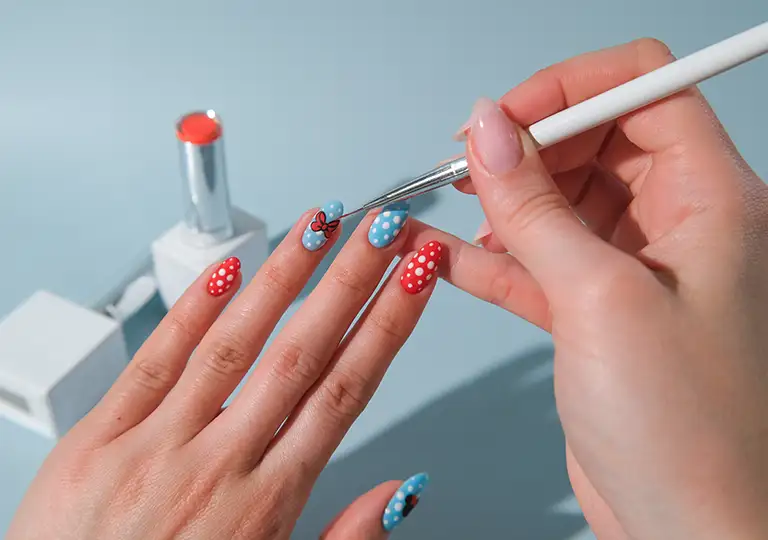 Fingers being painted