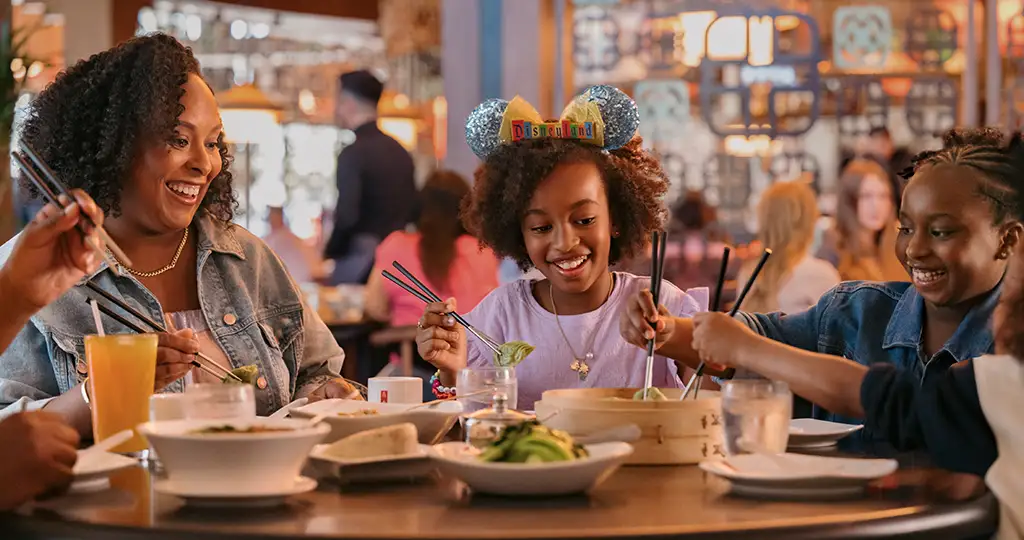 Guests dining at Disneyland