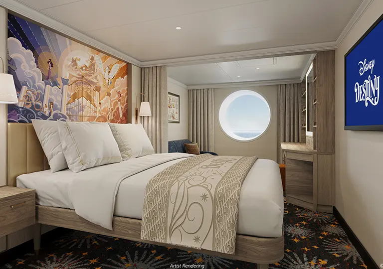 Artist Rendering of Disney Stateroom