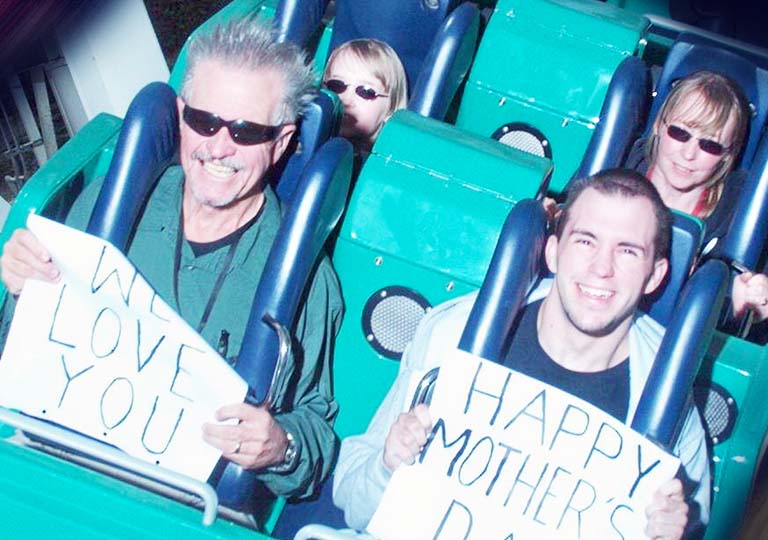 Family on a Disney ride