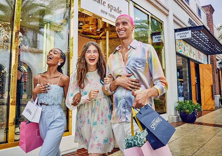 Three friends shopping