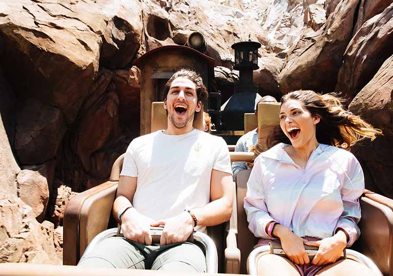 Couple on Expedition Everest - Legend of the Forbidden Mountain ride