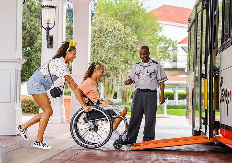 Guests using bus ramp