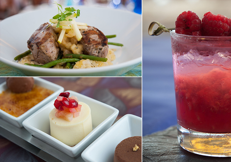 Cocktails and food from restaurant