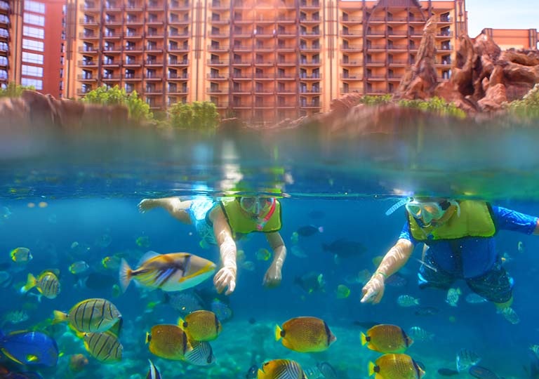 Kids swimming in Rainbow Reef