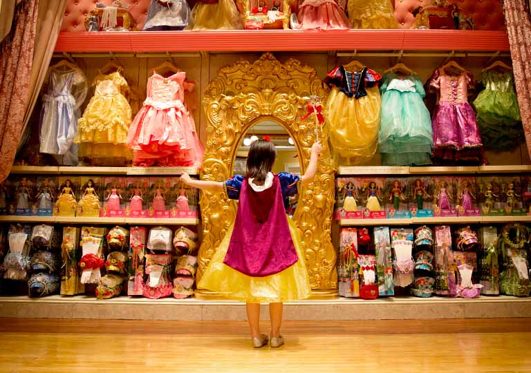 Girl shopping princess dress