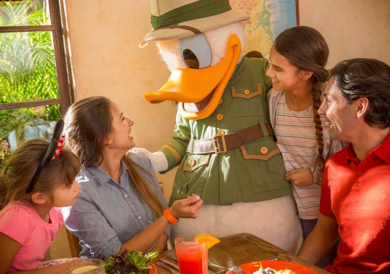 Donald Duck with family at Tusker House