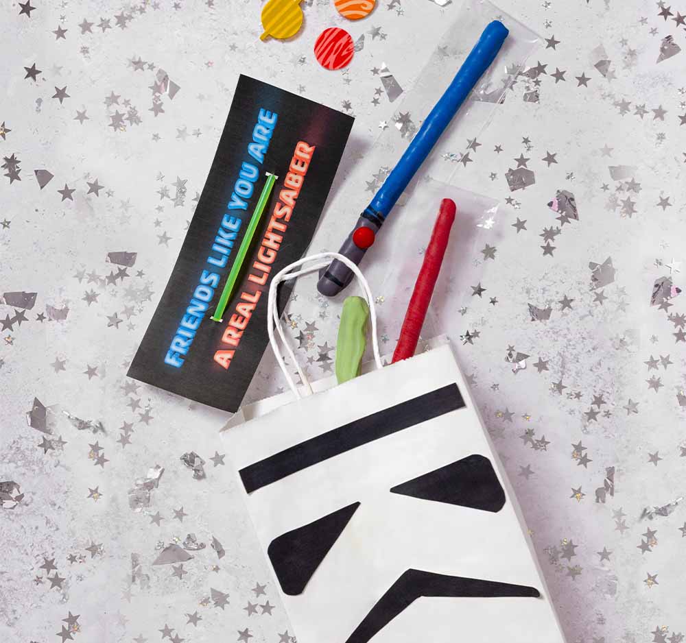 Stormtrooper gift bag and Lightsaber