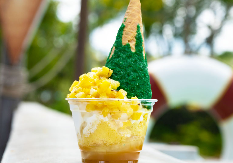 Upside down pineapple Dole Whip® with cone