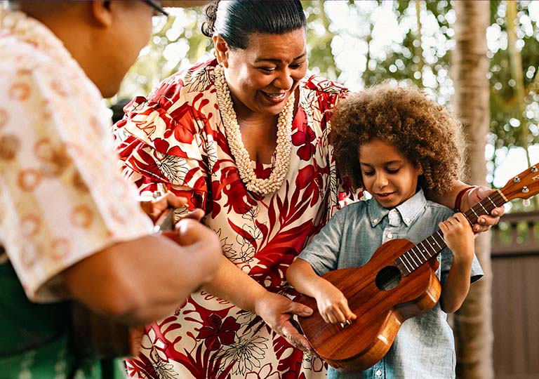 Guest Learning to Play the Ukulele