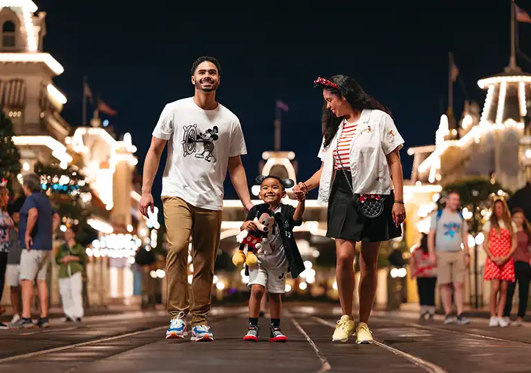 Family walking at Main Street