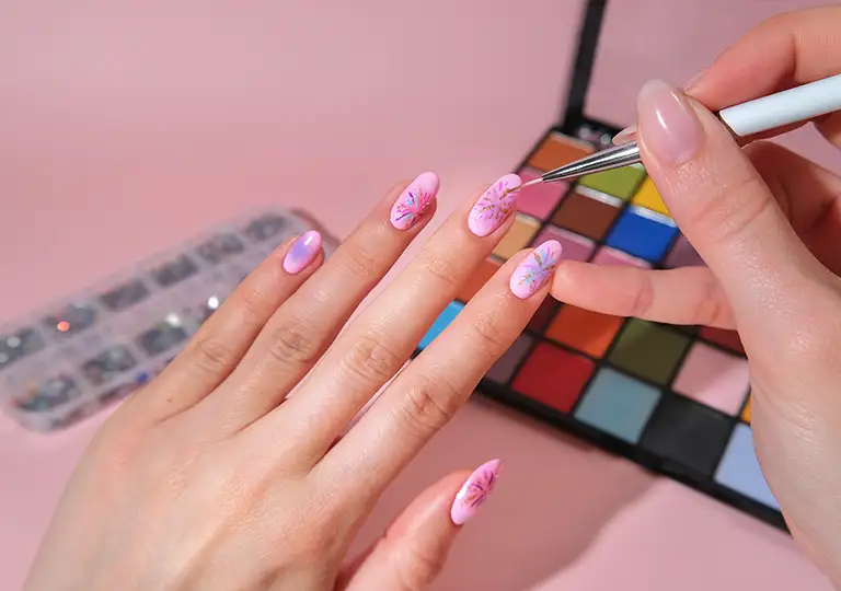 Finger nails being painted