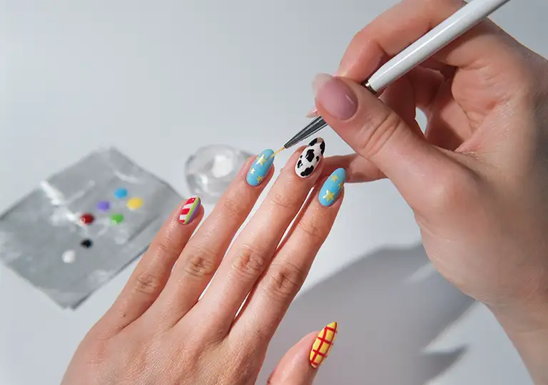 Fingers being painted