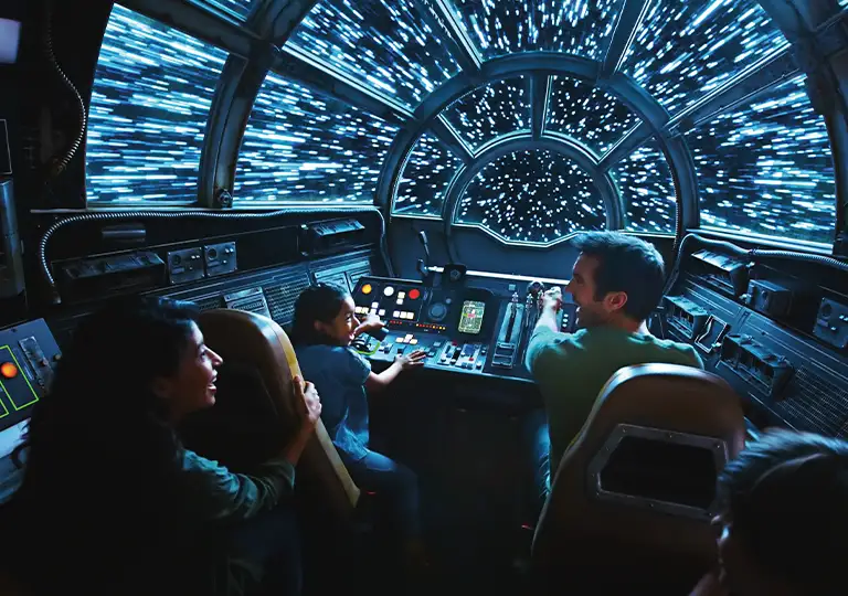 Guests riding attraction