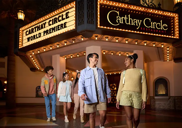 Family in front of Circle Lounge