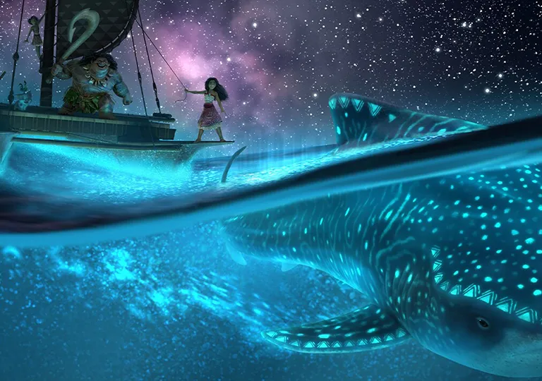 Maui and Moana sailing