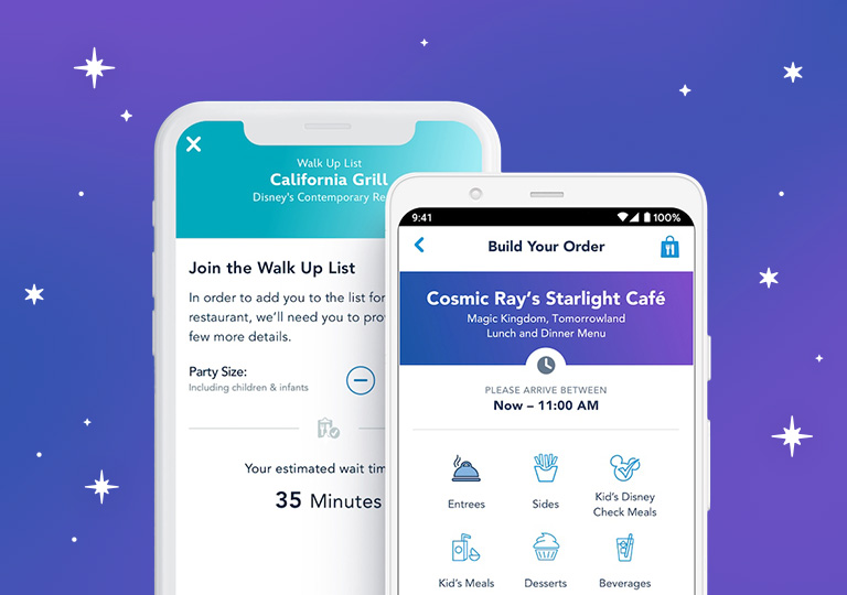 Dine order on My Disney Experience App
