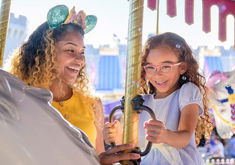 Mom and daughter on ride