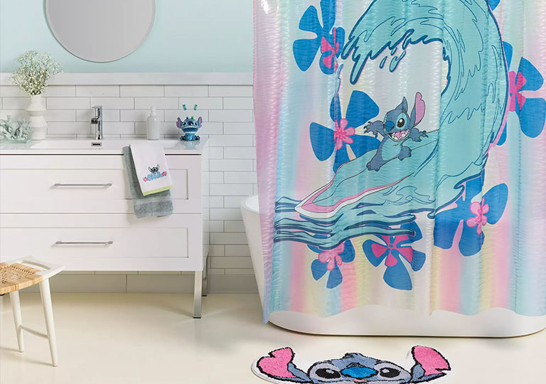 Stitch shower curtain